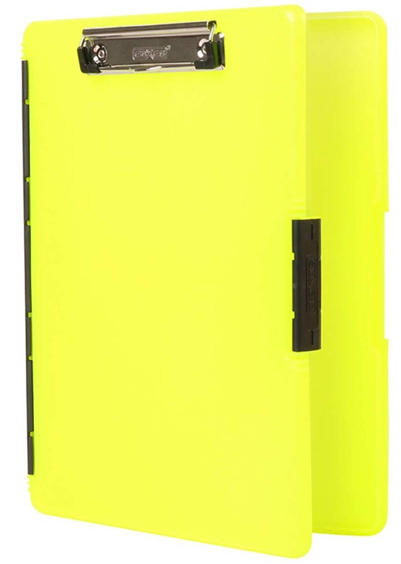 Dexas Slimcase 2 Plastic Clipboard with Storage and Side Opening, Neon Yellow, Office Supplies Clipboards to Organize, Carry and Store, A4 Holder, Style and Functionality Nursing Clipboard - Image 1